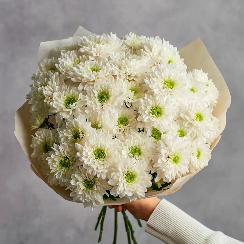 Монобукет из хризантем &laquo;Тепло момента&raquo;