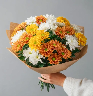 Монобукет из хризантем «Лесное золото»