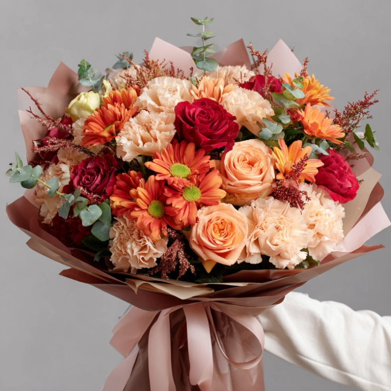 Букет с хризантемами &laquo;Листопад эмоций&raquo;