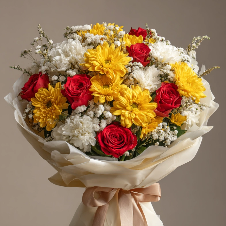 Букет с хризантемами &laquo;Осенний луч&raquo;