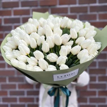 Букет из тюльпанов «Снежный»