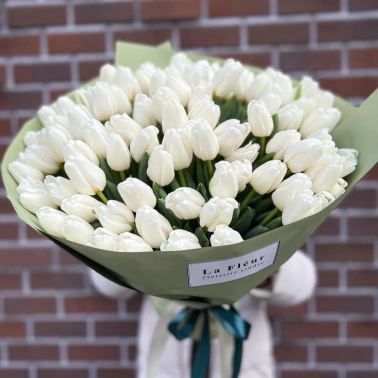 Букет из тюльпанов «Снежный»