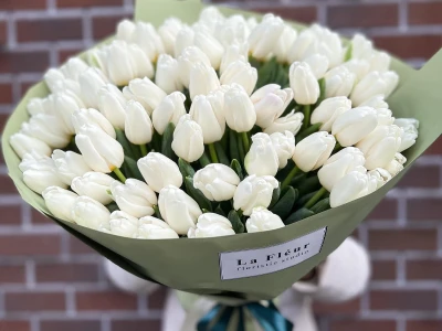 Букет из тюльпанов «Снежный»
